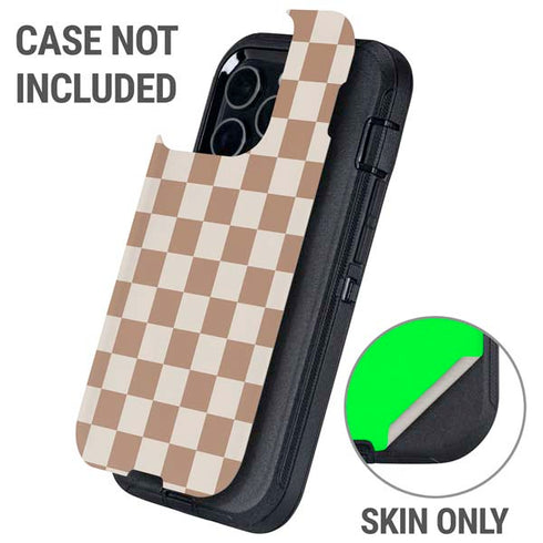 Neutral Checkered Otterbox Defender iPhone Skin