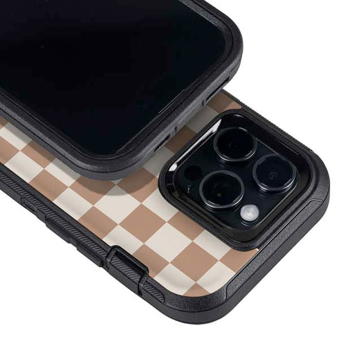 Neutral Checkered Otterbox Defender iPhone Skin