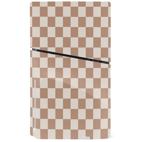 Neutral Checkered PS5 Slim Disk Bundle Skin