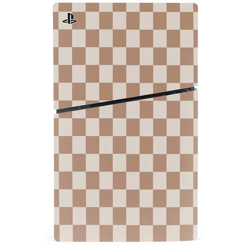 Neutral Checkered PS5 Slim Disk Console Skin