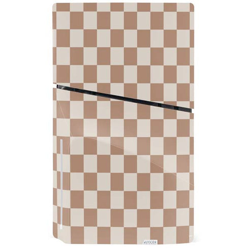 Neutral Checkered PS5 Slim Disk Console Skin