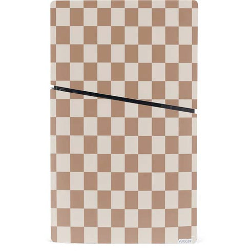 Neutral Checkered PS5 Slim Digital Edition Bundle Skin
