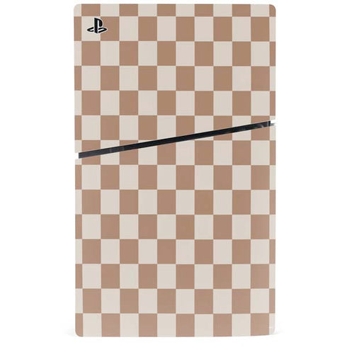 Neutral Checkered PS5 Slim Digital Edition Console Skin