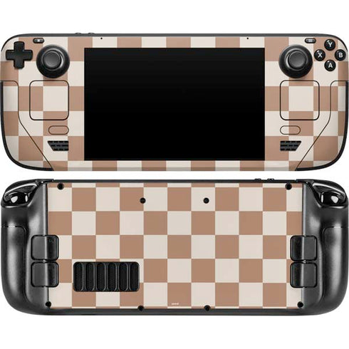 Neutral Checkered Steam Deck Handheld Gaming Computer Skin