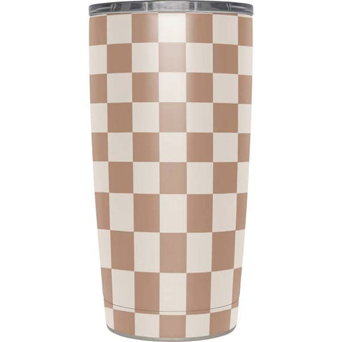Neutral Checkered Yeti 20oz Tumbler Skin