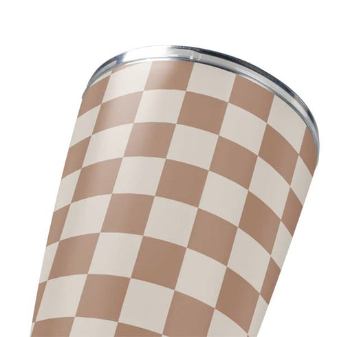 Neutral Checkered Yeti 20oz Tumbler Skin