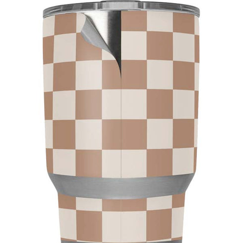 Neutral Checkered Yeti 20oz Tumbler Skin