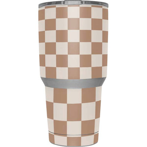 Neutral Checkered Yeti 30oz Rambler Tumbler Skin