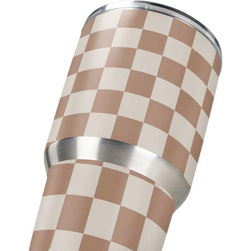 Neutral Checkered Yeti 30oz Rambler Tumbler Skin