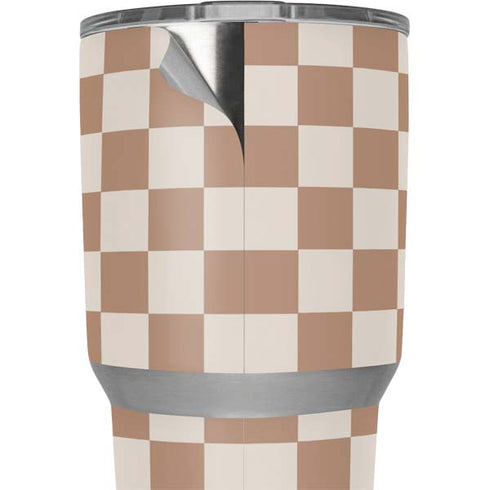 Neutral Checkered Yeti 30oz Rambler Tumbler Skin