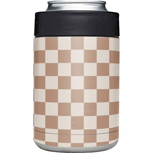 Neutral Checkered Yeti Colster Can Insulator Skin