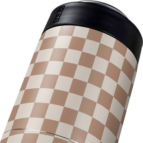 Neutral Checkered Yeti Colster Can Insulator Skin