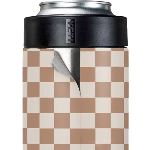 Neutral Checkered Yeti Colster Can Insulator Skin
