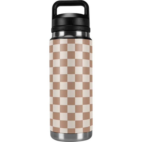 Neutral Checkered YETI Rambler 26oz Bottle Skin