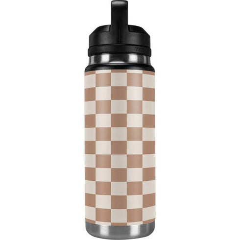 Neutral Checkered YETI Rambler 26oz Bottle Skin