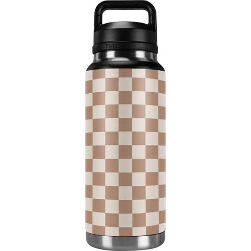 Neutral Checkered YETI Rambler 36oz Bottle Skin
