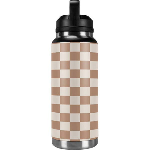 Neutral Checkered YETI Rambler 36oz Bottle Skin