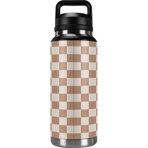 Neutral Checkered YETI Rambler 36oz Bottle Skin