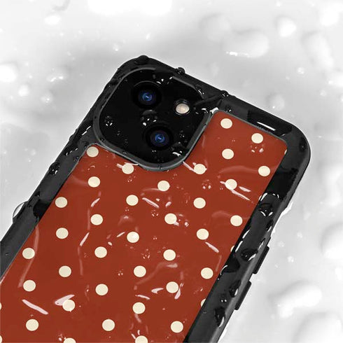Neutral Polka Dots iPhone 13 Mini Waterproof Case