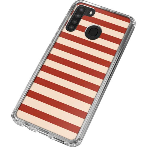 Neutral Stripes Galaxy A21 Clear Case
