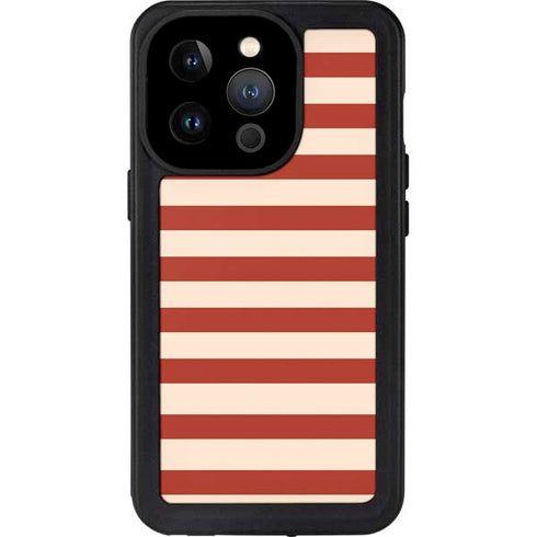 Neutral Stripes iPhone 14 Pro Waterproof Case