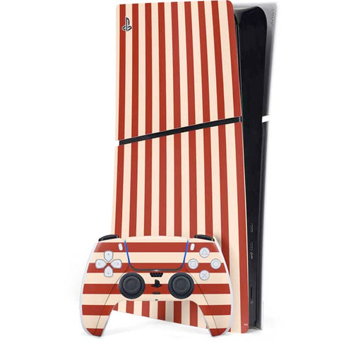 Neutral Stripes PS5 Slim Digital Edition Console Skin