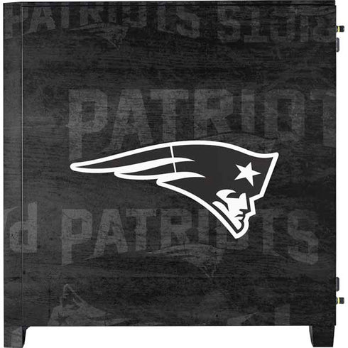 NFL New England Patriots Black & White Corsair 4000D Tempered Glass Mid-Tower ATX Case Skin