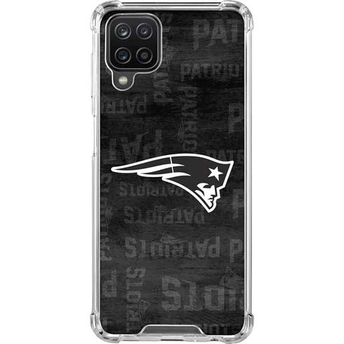 NFL New England Patriots Black & White Galaxy A12 Clear Case