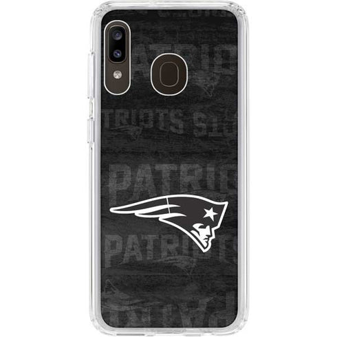NFL New England Patriots Black & White Galaxy A20 Clear Case