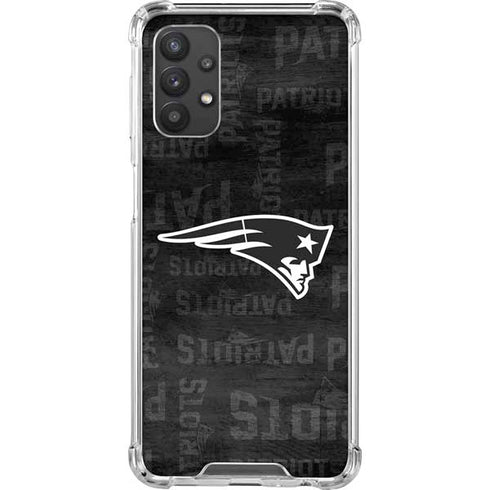 NFL New England Patriots Black & White Galaxy A32 5G Clear Case