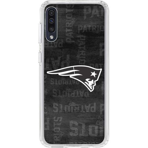 NFL New England Patriots Black & White Galaxy A50 Clear Case