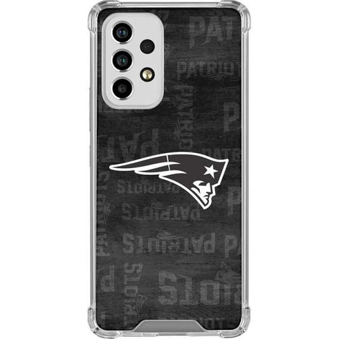 NFL New England Patriots Black & White Galaxy A53 5G Clear Case