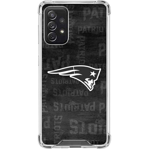 NFL New England Patriots Black & White Galaxy A72 5G Clear Case