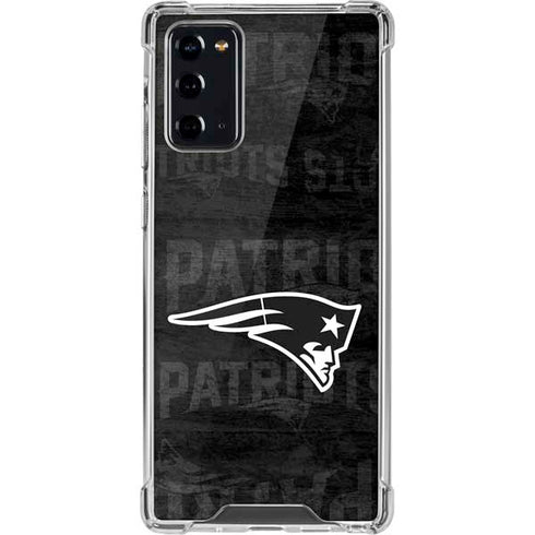 NFL New England Patriots Black & White Galaxy Note20 5G Clear Case