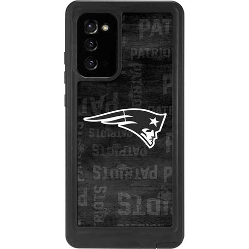 NFL New England Patriots Black & White Galaxy Note20 5G Waterproof Case