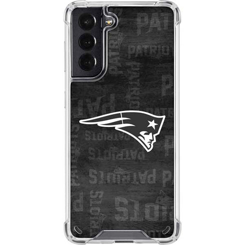 NFL New England Patriots Black & White Galaxy S21 5G Clear Case