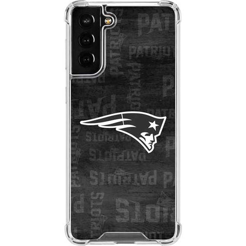 NFL New England Patriots Black & White Galaxy S21 FE Clear Case
