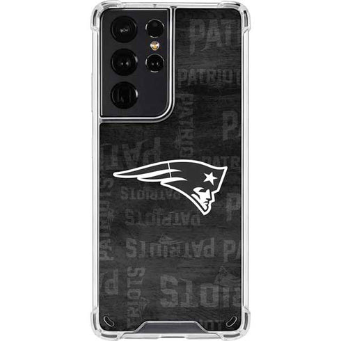 NFL New England Patriots Black & White Galaxy S21 Ultra 5G Clear Case