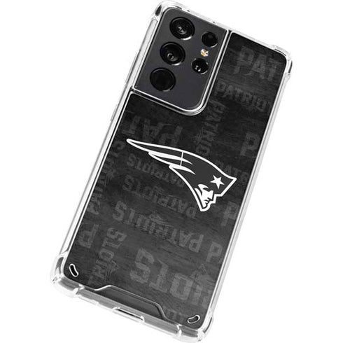 NFL New England Patriots Black & White Galaxy S21 Ultra 5G Clear Case