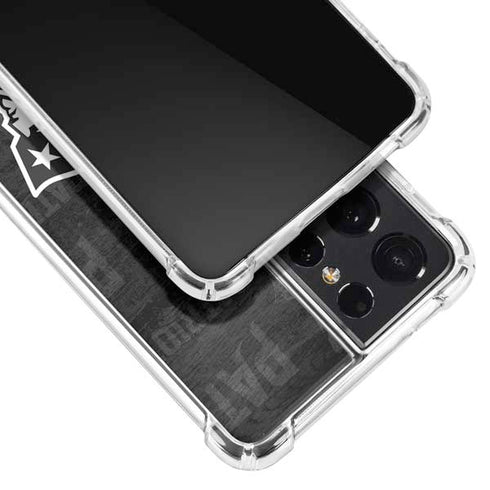 NFL New England Patriots Black & White Galaxy S21 Ultra 5G Clear Case