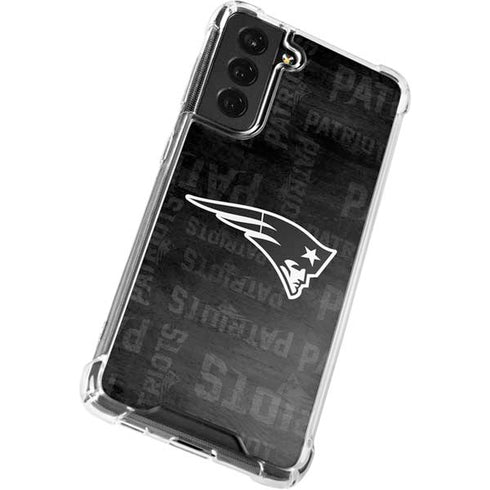 NFL New England Patriots Black & White Galaxy S22 Plus Clear Case