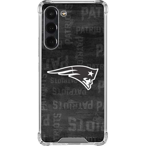 NFL New England Patriots Black & White Galaxy S23 Plus Clear Case