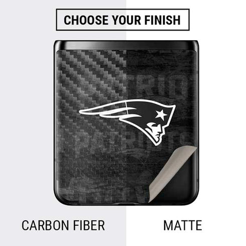 NFL New England Patriots Black & White Galaxy Z Flip Skin