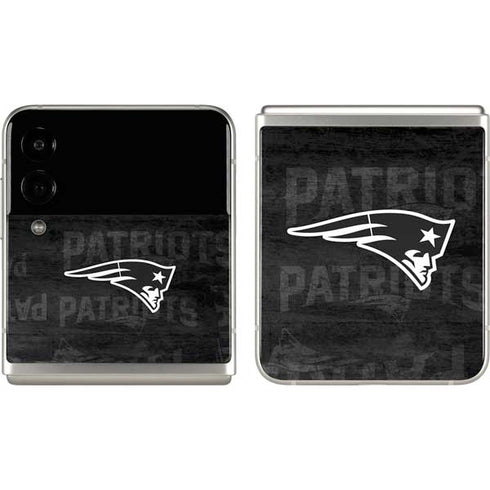 NFL New England Patriots Black & White Galaxy Z Flip3 5G Skin