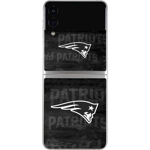 NFL New England Patriots Black & White Galaxy Z Flip3 5G Skin