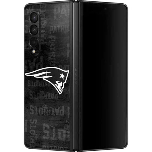 NFL New England Patriots Black & White Galaxy Z Fold3 5G Skin