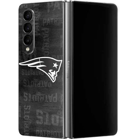 NFL New England Patriots Black & White Galaxy Z Fold4 5G Skin
