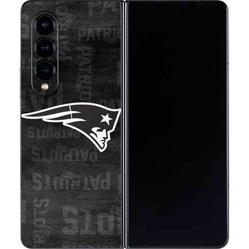 NFL New England Patriots Black & White Galaxy Z Fold4 5G Skin
