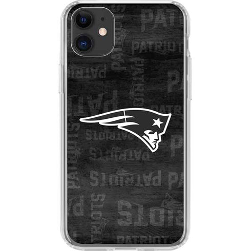 NFL New England Patriots Black & White iPhone 11 Clear Case