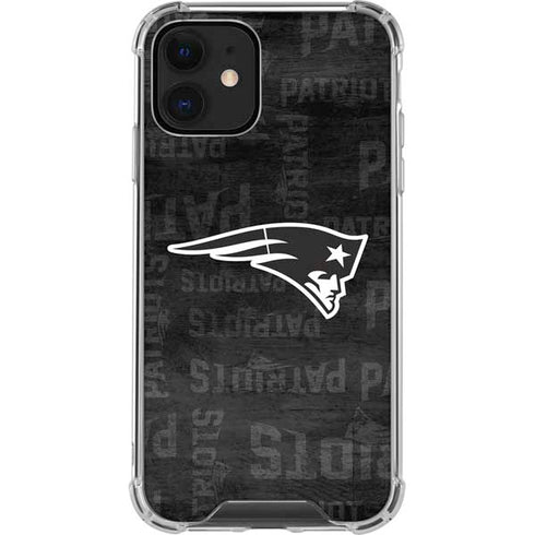 NFL New England Patriots Black & White iPhone 12 Clear Case